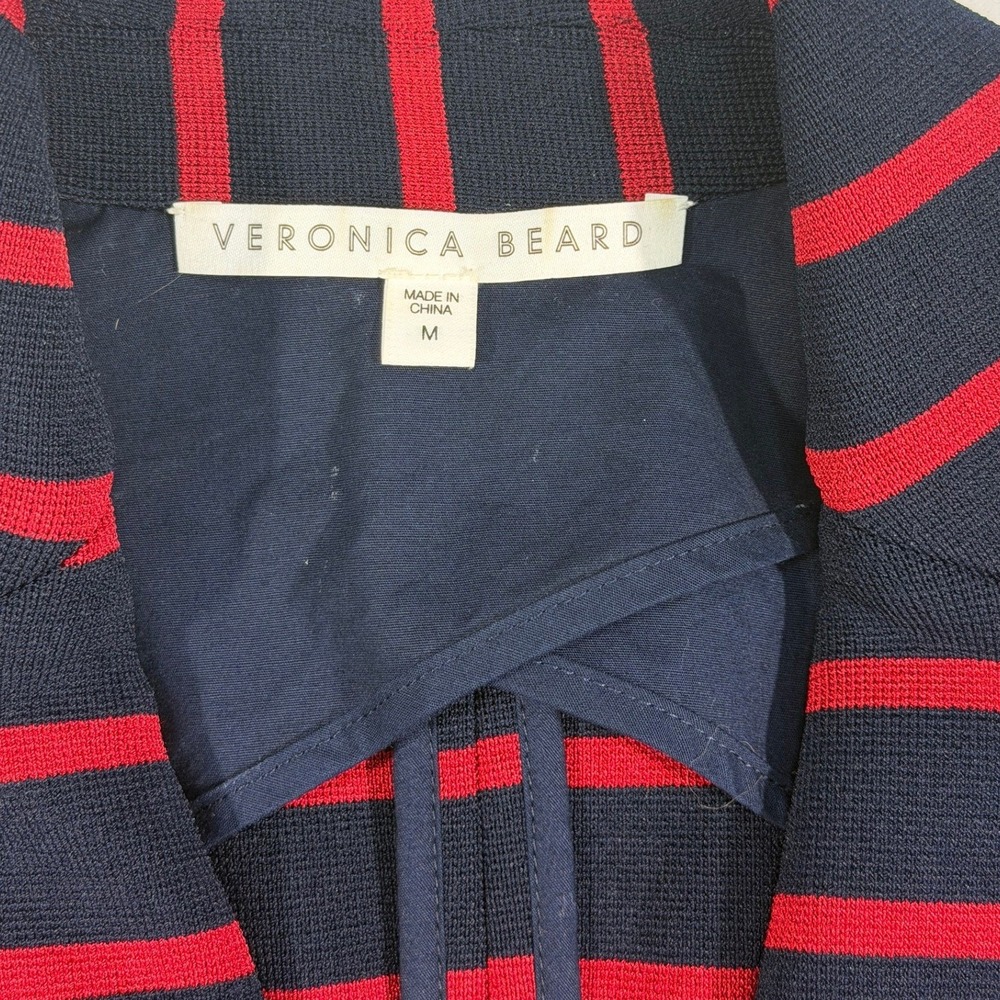 Veronica Beard Fontana Dickey Blazer Women's Medium Navy Red Striped Knit USA - Picture 7 of 16
